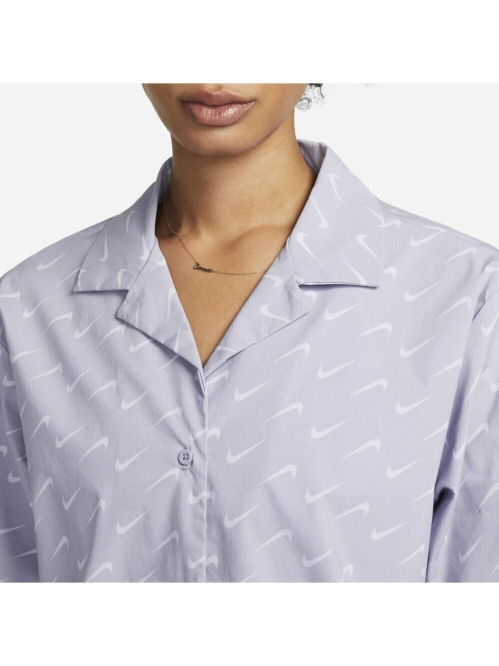 Nike Women's Sportswear Everyday Modern Oversize Button Shirt Size M SKU#B2487